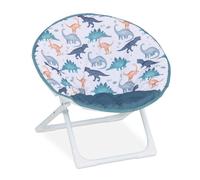 Relaxdays Silla plegable infantil Moonchair blanco,azul,marrón