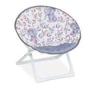 Relaxdays Silla Infantil Plegable, Elefante, 47x50x48 cm, Asiento Niños Exterior/Interior, Sillón Peques, Multicolor, 10% plástico 50% poliéster 40% Hierro, 47 x 50 x 48 cm