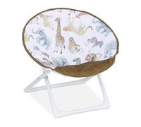 Relaxdays Silla Infantil Plegable, Jungla, 47x50x48 cm, Asiento Niños Exterior/Interior, Sillón Peques, Multicolor, 50% poliéster 40% Hierro 10% plástico, Animales, 47 x 50 x 48 cm