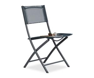 Relaxdays Silla plegable jardín antracita,gris