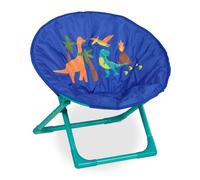 Relaxdays Silla Infantil Plegable, Dinosaurio, 47x50x48 cm, Asiento Niños Exterior/Interior, Sillón, Peques, Multicolor, 50% poliéster 40% Hierro 10% plástico, Dino, 47 x 50 x 48 cm