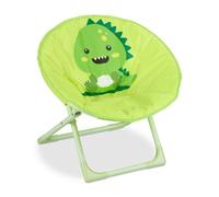 Relaxdays Silla plegable redonda para niños blanco,verde,negro