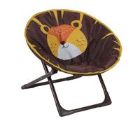 Relaxdays Silla plegable redonda para niños marrón,amarillo,naranja