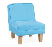 Relaxdays Sillón Infantil Dormitorio y Salón, Niños, Minibutaca Habitación Juegos, Color Azul, Madera, 60 x 45 x 52 cm Aprox