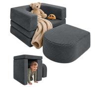 Relaxdays Sillón Infantil Modular de 4 Piezas, Gris Oscuro
