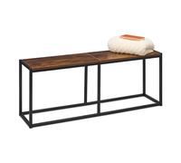 Relaxdays Sitzbank, Comedor, salón y Pasillo, 47 x 120 x 30 cm, Banco de Cocina, Metal, Industrial/Negro, Tablero de Fibra, Hierro, 47x120x30 cm