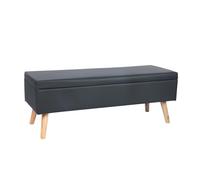 Relaxdays Sitzbank mit Stauraum Kunstleder Banco de Almacenamiento, Acolchado, Piel sintética, Madera, 40 x 110 x 40 cm, Color Negro, 50% Tablero de Fibra 30% plástico 20%