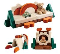 Relaxdays sofá Infantil Modular, 18 pzas., 53x194x66 cm; Multicolor