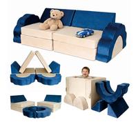 Relaxdays Sofá Infantil Modular de Juegos, 10 pzas., 47 x 150 x 65 cm