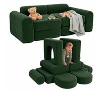 Relaxdays Sofá Modular de Juegos para niños, 10 pzas., Verde