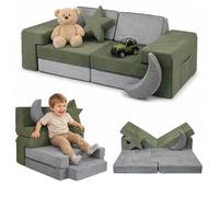 Relaxdays Sofá Modular Infantil, Gris-Verde
