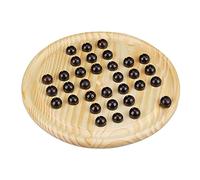 Relaxdays, 5 x 22 cm Solitario Bolas, Madera, Marrón Natural-Negro, 1, 1