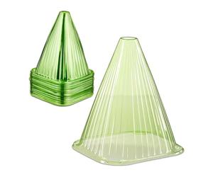 Relaxdays Sombreros para Plantas Set 80, Protección contra Caracoles, 22 x 19 x 19 cm, Campanas Protectoras PVC, Verde
