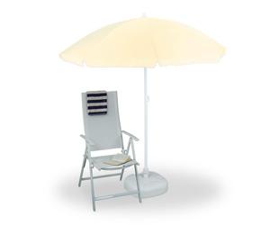 Relaxdays Sombrilla 180 cm blanco,amarillo