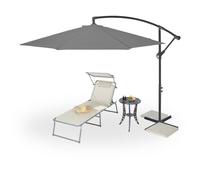 Relaxdays Sombrilla lateral terraza D: 300 cm antracita,negro