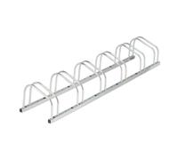 Relaxdays Soporte 6 bicicletas montaje al suelo plata