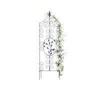 Relaxdays Soporte autoportante para trepadoras Enrejado metálico para Hiedra y Rosas 116 x 35 cm Negro