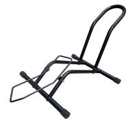 Relaxdays Soporte Bici Suelo, 16-29 Pulgadas, neumáticos hasta 9 cm, Negro | delantero/trasero, basculante, hierro
