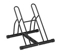 Relaxdays Soporte Bicicletas para Interior, para 2 Bicis, Neumáticos hasta 60 mm, Acero, 57 x 60,5 x 55 cm, Negro