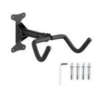 Relaxdays Soporte Bicicletas Pared, Gancho Colgar Bicis Plegable, 50 kg, Hogar y Garaje, 18x27,5x33 cm, Giratorio, Negro, 80% Hierro 20% Caucho