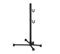 Relaxdays Soporte Bicicletas Pared, Plegable, Regulable, hasta 25 Kg, Colgador Bicis Garaje o Sótano, Negro y Plateado, Hierro, 63,5 x 32 x 35 cm