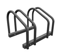 Relaxdays Soporte Bicicletas Suelo Doble, para 2 Bicis, Aparcabicicletas de Acero, Ruedas de hasta 60 mm, Antracita, 27 x 37,5 x 33 cm