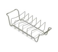 Relaxdays Soporte Costillas Barbacoa 2 en 1 plata