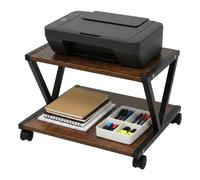 Relaxdays Soporte de impresora con ruedas marrón,negro