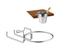Relaxdays Soporte de Mesa para Champanera, Cubo Enfriador Botellas Vino 18 m Ø, Ahorra Espacio, Cava, Hierro, Plateado