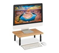 Relaxdays Soporte de monitor altura ajustable marrón claro,negro