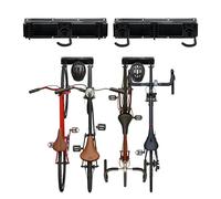 Relaxdays Soporte de Pared para Bicicletas, 4 Bicicletas y Cascos, Vertical, rieles con Ganchos móviles, Negro