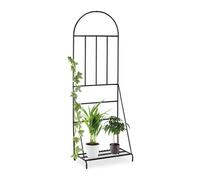 Relaxdays Soporte de plantas con arco de trepadora negro