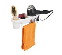 Relaxdays Soporte de secador de pelo para pared blanco