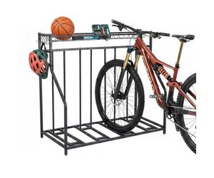 Relaxdays Soporte de suelo para bicis con cesta negro