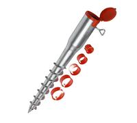 Relaxdays Soporte de Suelo para sombrilla y tendedero Giratorio, 26 - 65 mm de Grosor, Color Plateado y Rojo