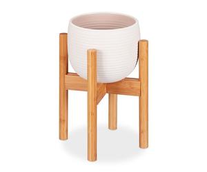 Relaxdays Soporte macetas de bambú marrón claro