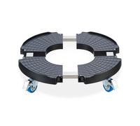 Relaxdays Soporte Macetas con Ruedas, Bandeja Maceteros Extensible, Ø 40-57,5 cm, Plástico, máx. 200 kg, Gris Oscuro