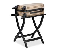 Relaxdays Soporte maletas con protección de pared negro