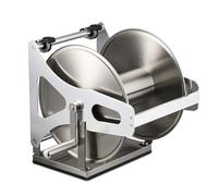 Relaxdays Soporte Manguera de Jardín, Portamangueras de Acero, para Pared o Superficies, 35 x 40 x 36,5 cm, Plateado