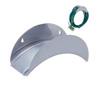 Relaxdays Soporte Pared, para Mangueras de 30 m 1/2", Portamangueras Metálico Semicircular, Jardín, Gris, Hierro, 13 x 28 x 13 cm