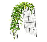 Relaxdays Soporte Metálico para Cultivos de Pepinos, Negro/Verde | Arco de 230 x 140 x 198 cm, ideal para judías, guisantes y uvas con red resistente