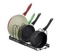 Relaxdays Soporte Sartenes Extensible, Organizador Cazuelas, Sujeta Tapas de Ollas, 19 x 59 x 18 cm, Metal, Negro, Hierro