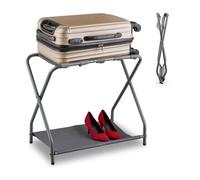Relaxdays Soporte metálico plegable para maletas gris