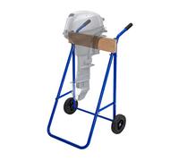 Relaxdays Soporte motor fueraborda acero y madera azul,marrón claro,negro