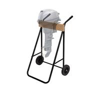 Relaxdays Soporte motor fueraborda acero y madera marrón claro,negro