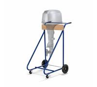 Relaxdays Soporte para fueraborda acero y madera azul,marrón claro,negro