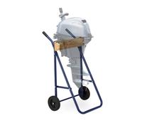 Relaxdays Madera Soporte Motor Fueraborda, Carro con Ruedas, Almacenamiento y Transporte, para hasta 100 kg, Acero, Azul Oscuro