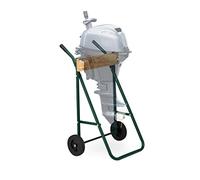 Relaxdays Soporte Motor Fueraborda, Carro con Ruedas, Almacenamiento y Transporte, para hasta 100 kg, Acero, Verde Osuro