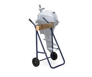 Relaxdays Soporte Motor Fueraborda, Carro con Ruedas, Almacenamiento y Transporte, para hasta 100 kg, Acero, Azul Oscuro