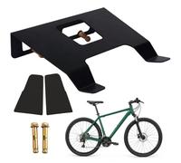 Relaxdays Soporte Mural Bici, hasta 30 kg, 9,5x35x30,5 cm, Color | Bandeja y ganchos, soporte bici 3 en 1, acero y madera, moderno, sótano, recibidor